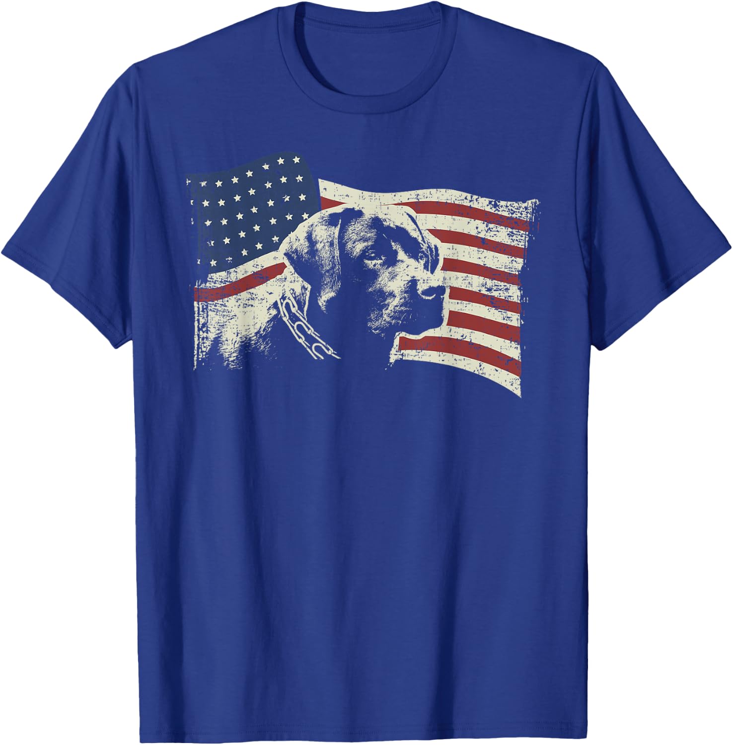 Patriotic USA Flag Black Labrador Gift Lab Owners T-Shirt - T-Shirt | Royal