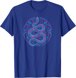 Colorful Floral Snake Flowers Feminine Women Girls Kids T-Shirt - T-Shirt | Royal