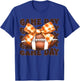 Football Autumn Fall Orange Checkered Ribbon Bow Game Day T-Shirt - T-Shirt | Royal