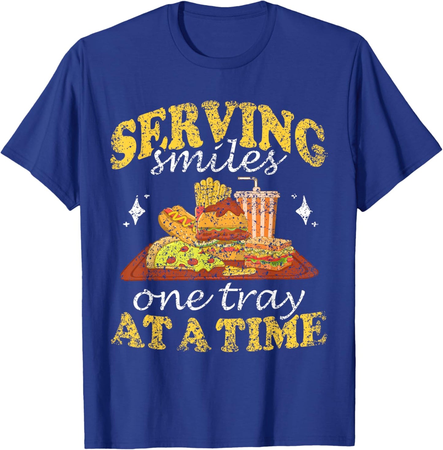 Serving Smiles One Tray At A Time Ladies Cafeteria Worker T-Shirt - T-Shirt | Royal