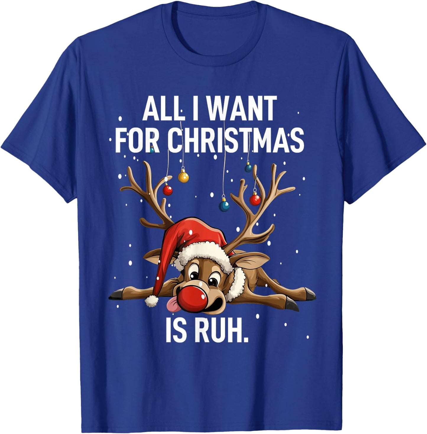 Christmas Shirt Men's Gifts Funny Reindeer , black T-Shirt - T-Shirt | Royal