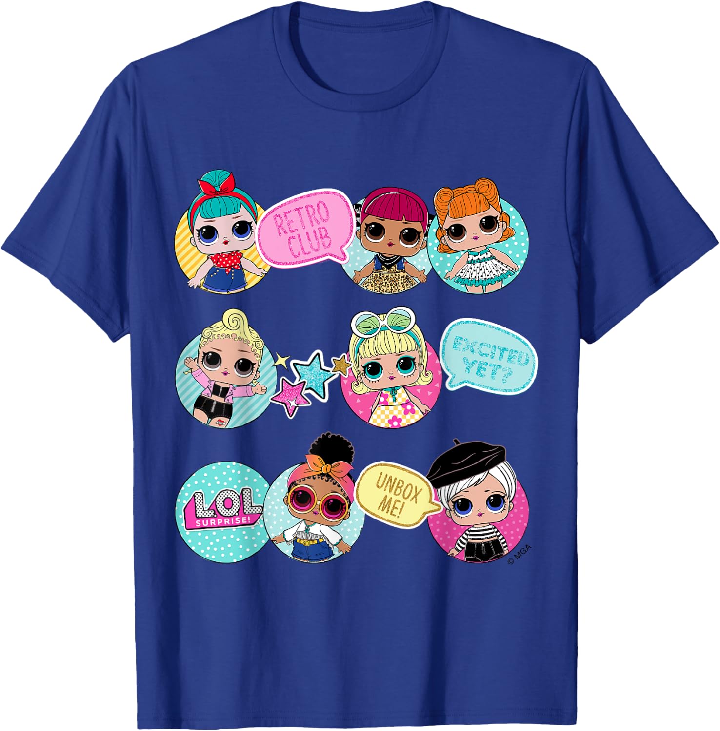 L.O.L. Surprise! Retro Club Aufgeregt, doch nicht? Unbox Me! , blue T-Shirt - T-Shirt | Royal