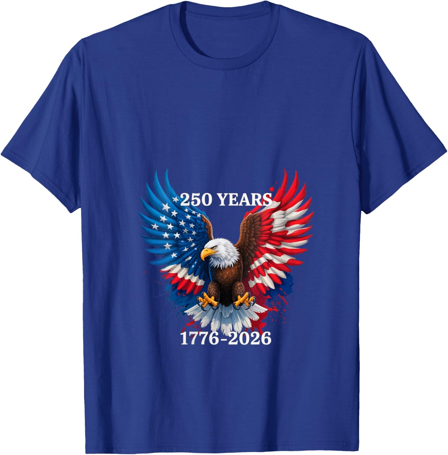 Women's 250 Years American 1776 2026 250th USA Birthday 4th of July V-Neck T-Shirt - T-Shirt | Royal