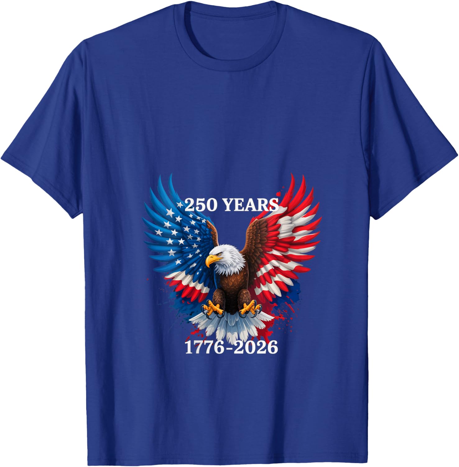 Women's 250 Years American 1776 2026 250th USA Birthday 4th of July V-Neck T-Shirt - T-Shirt | Royal
