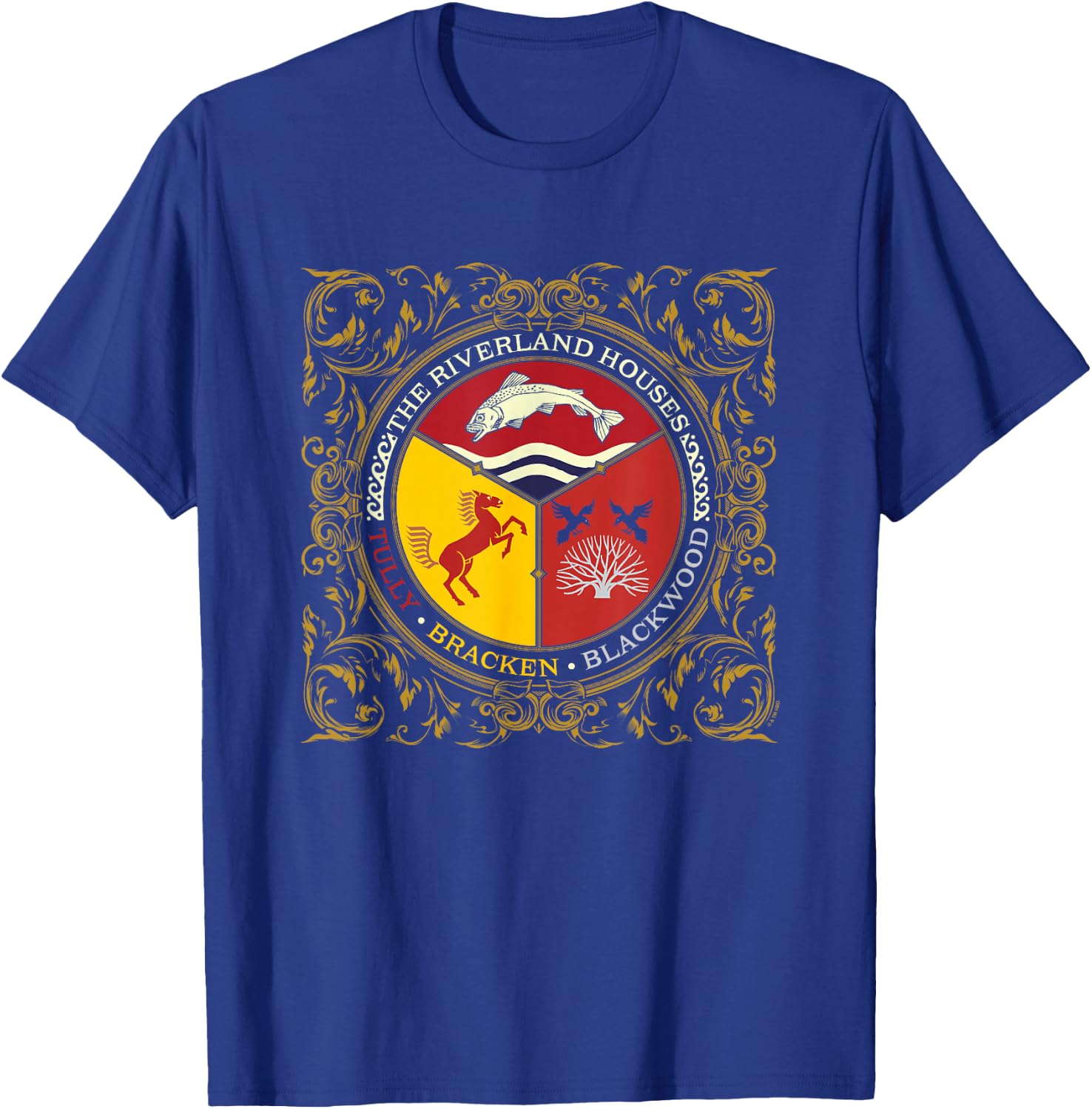 Game Of Thrones Riverland Houses Tully Bracken Blackwood T-Shirt - T-Shirt | Royal