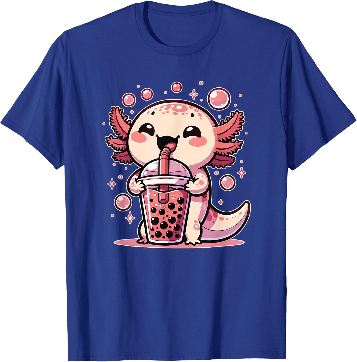 Kawaii Axolotls Bubble Tea Boba Axolotl T-Shirt - T-Shirt | Royal
