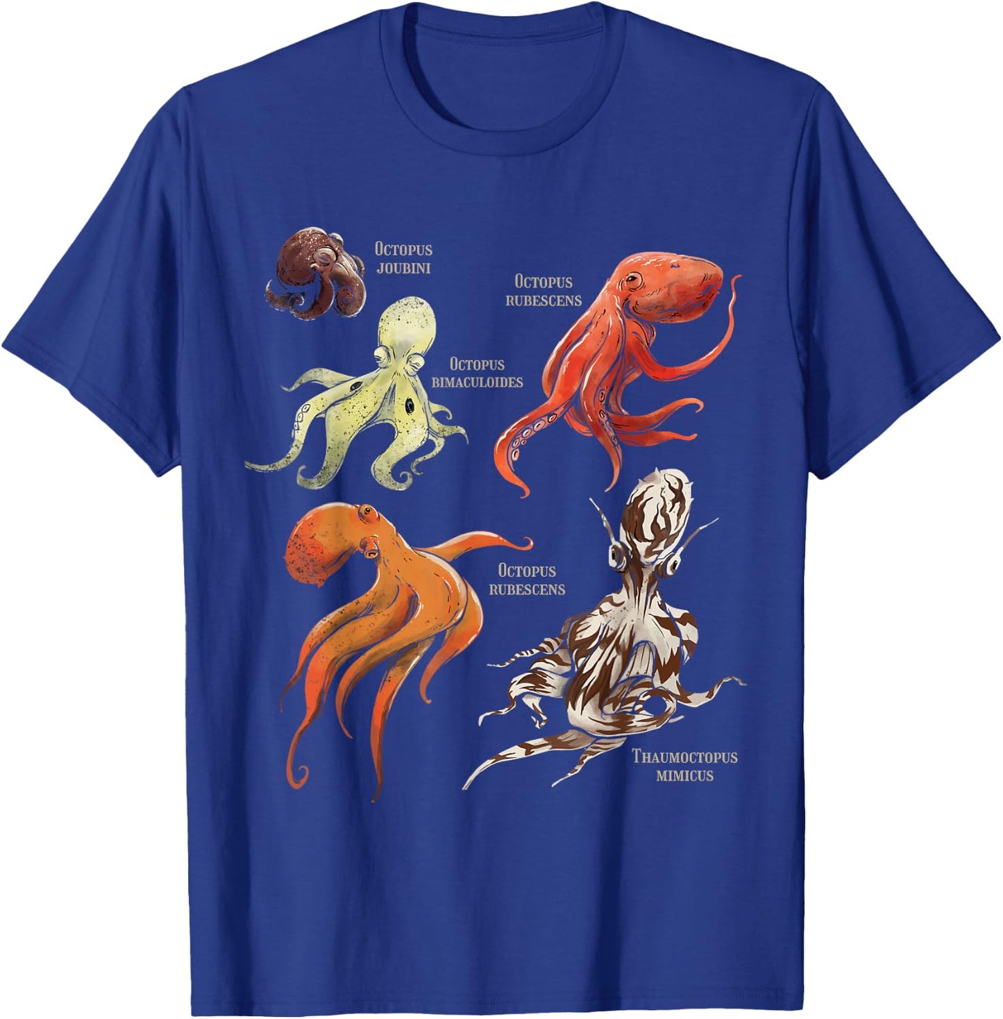 Marine Biology Different Types of Octopodes T-Shirt - T-Shirt | Royal