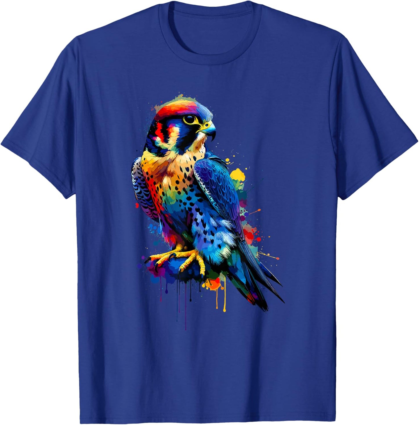 Colorful Splash Art Peregrine Falcon Peregrines T-Shirt - T-Shirt | Royal