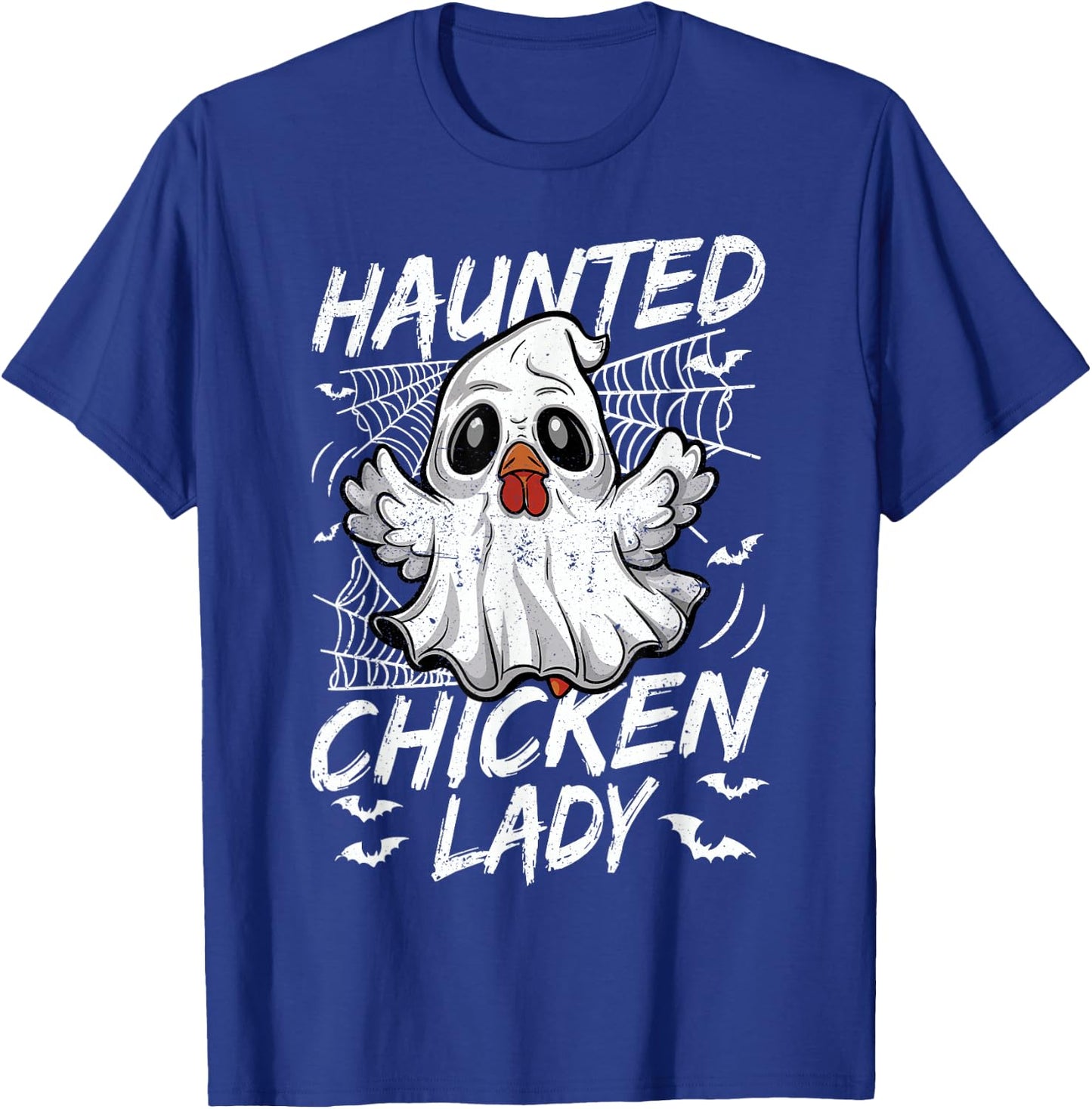 Halloween Chicken Ghost Haunted Chicken Lady Women T-Shirt - T-Shirt | Royal