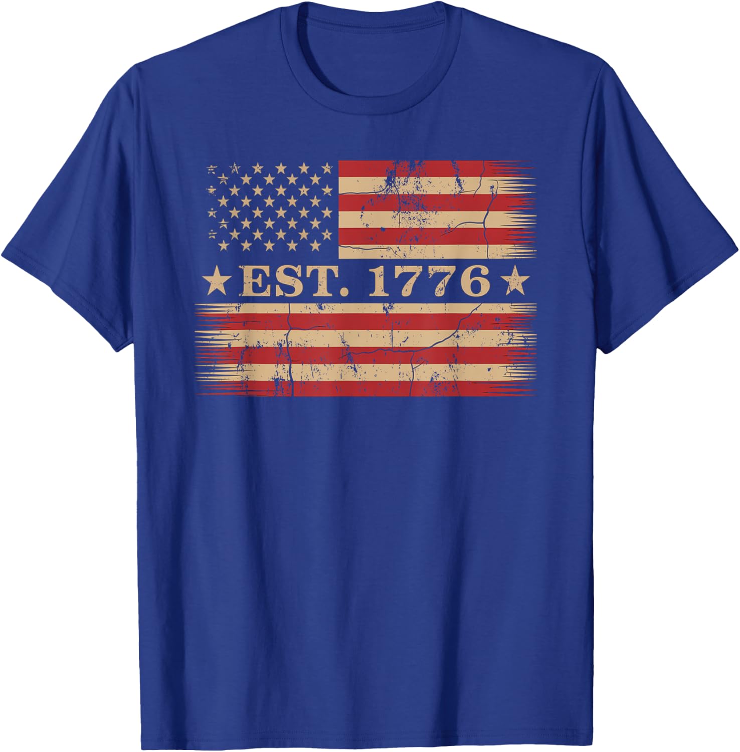 Patriotic 1776 Vintage 4th of July Retro Independence Day T-Shirt - T-Shirt | Royal