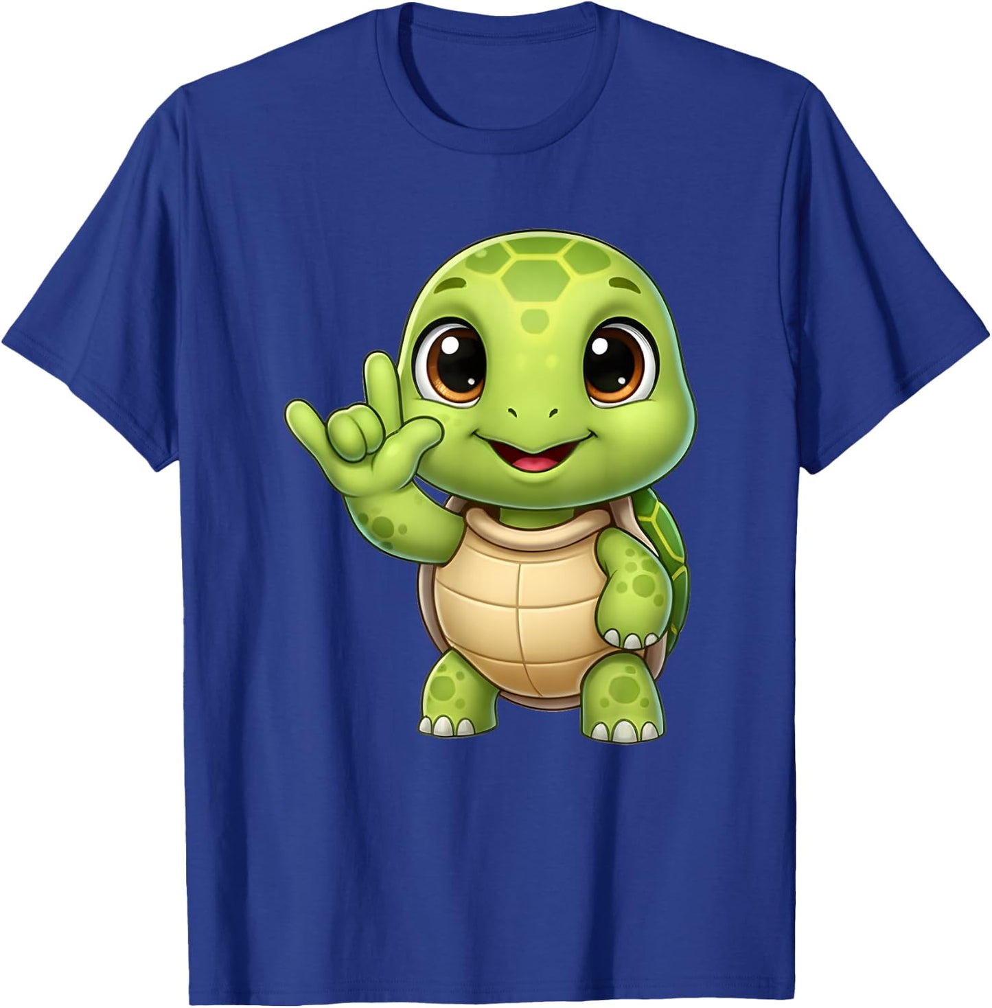 Turtle Love You ASL Sign Language Cute Sea Turtle T-Shirt - T-Shirt | Royal