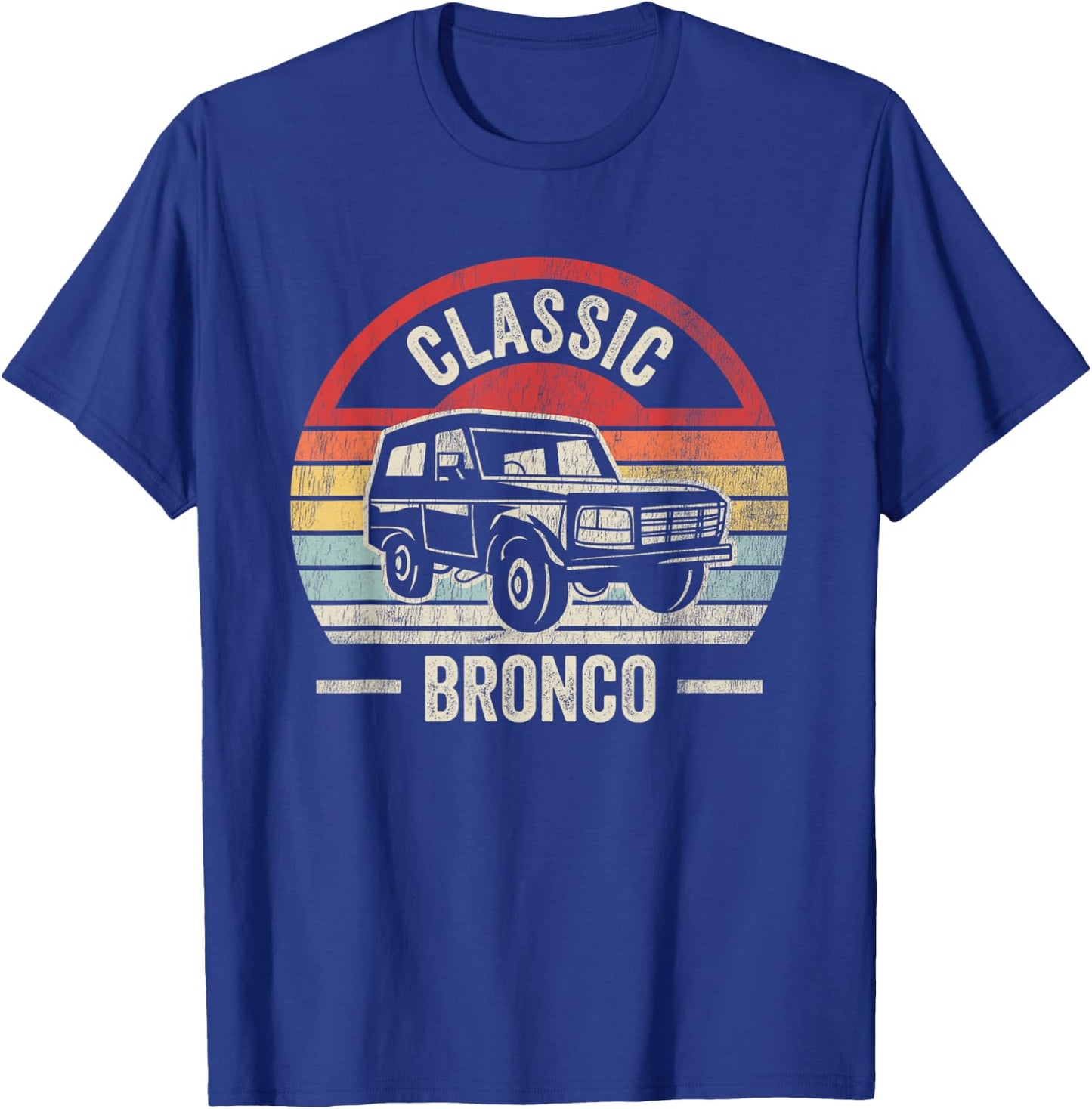 Classic Bronco Vintage Car Retro Adventure T-Shirt - T-Shirt | Royal