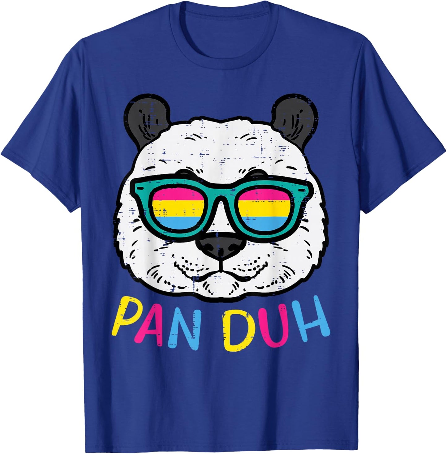 Pansexual Panda Pan Duh Funny Pride Flag Lgbt Men Women Kids T-Shirt - T-Shirt | Royal