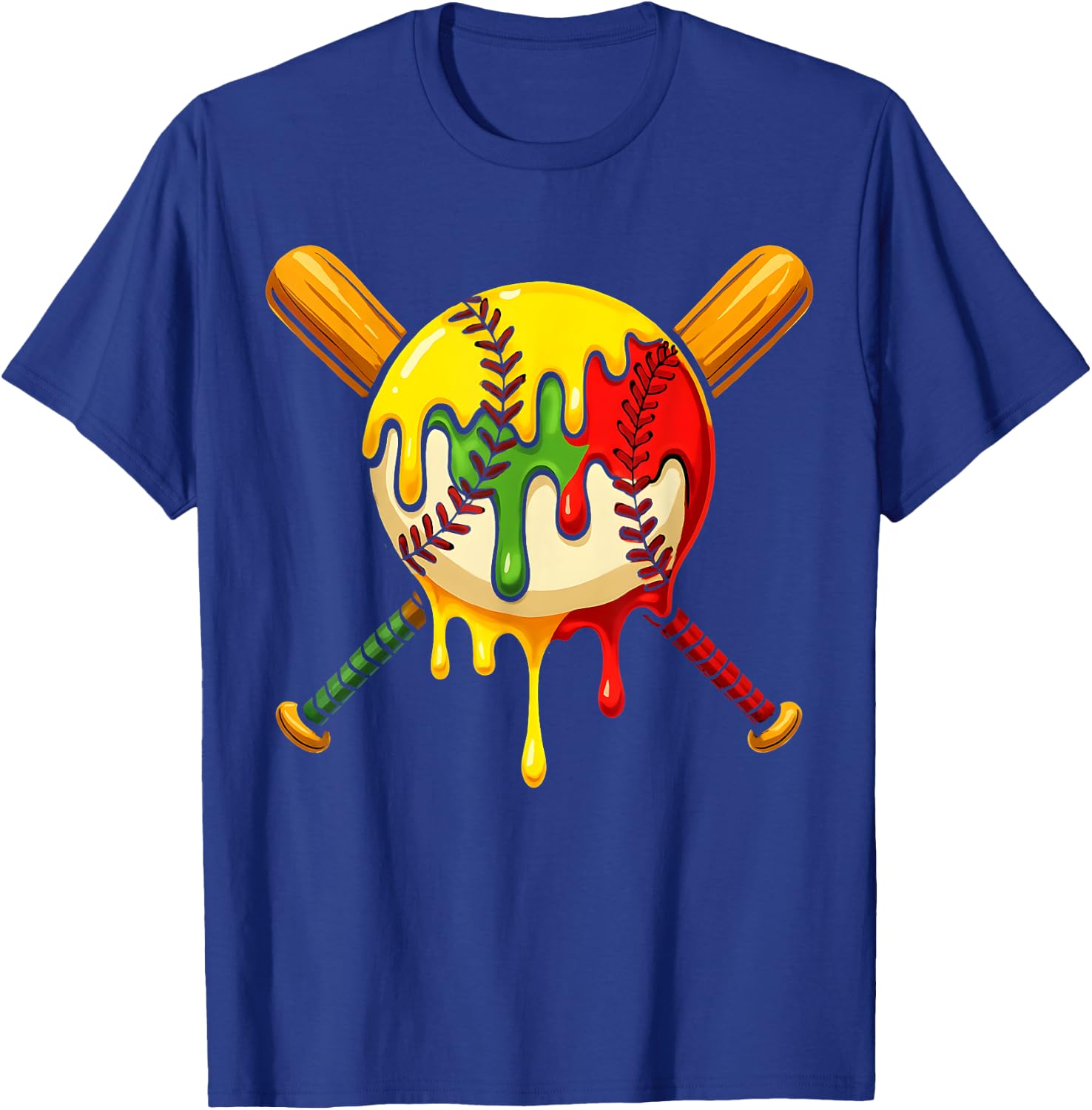 Baseball Drip Juneteenth Black Pride African American 1865 T-Shirt - T-Shirt | Royal