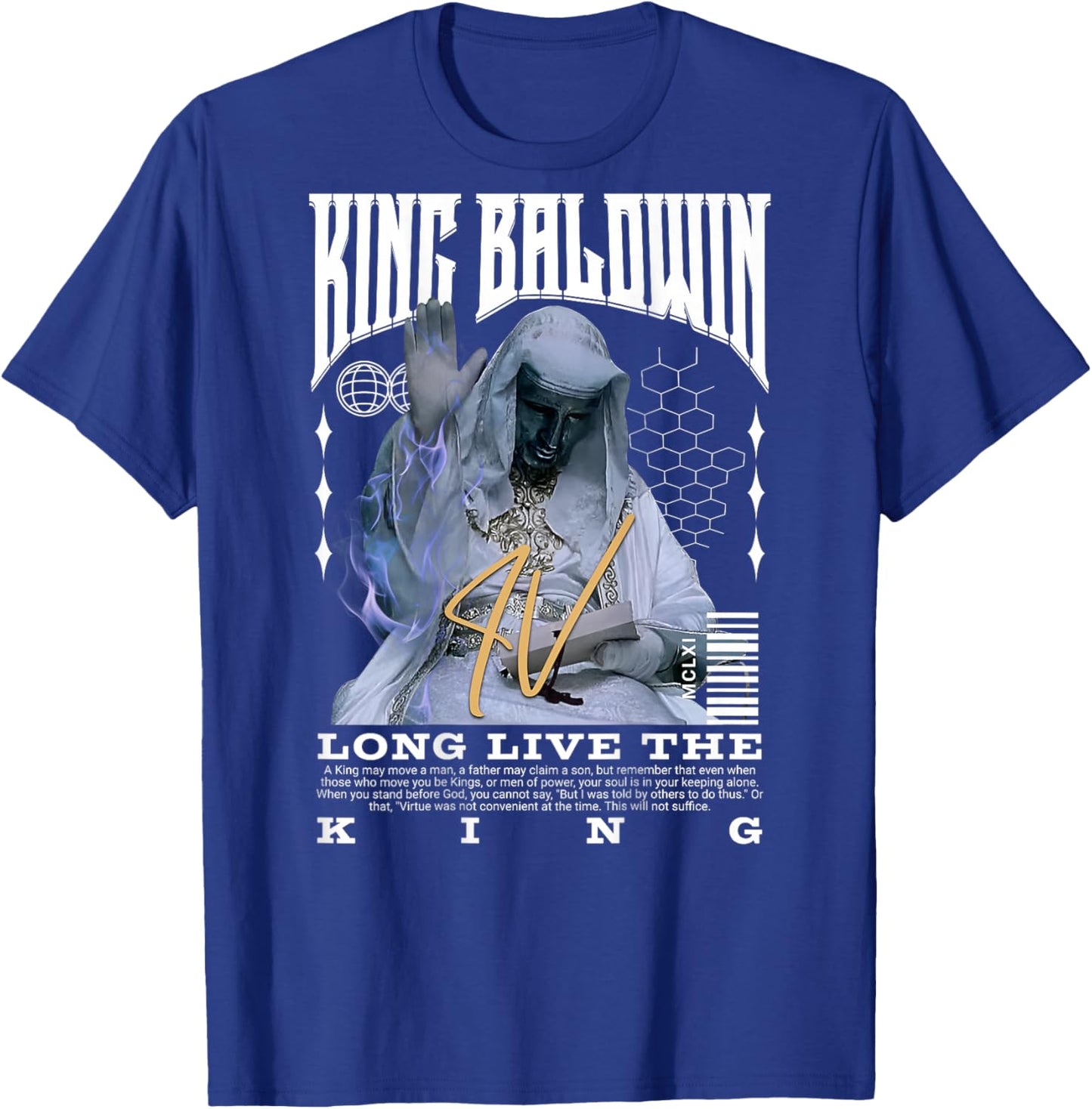 BACKPRINT King Baldwin IV , black T-Shirt - T-Shirt | Royal