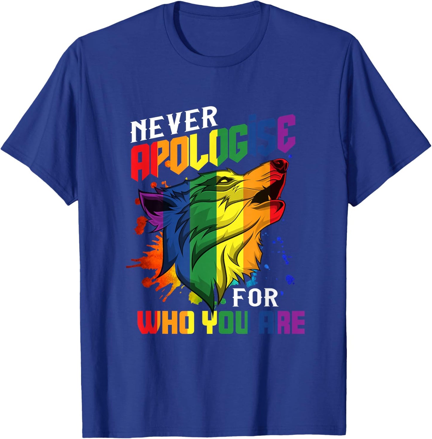 Schwule Wölfe Rainbow Wolfs Skin Gay Pride LGBT T-Shirt - T-Shirt | Royal