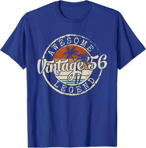 Vintage 1956 70yr 70th Birthday Gifts 70 Years Old T-Shirt - T-Shirt | Royal