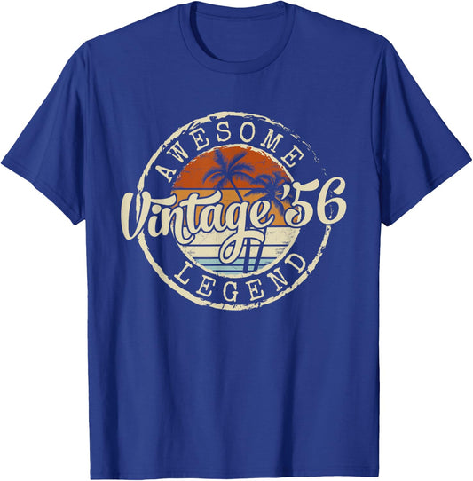 Vintage 1956 70yr 70th Birthday Gifts 70 Years Old T-Shirt - T-Shirt | Royal
