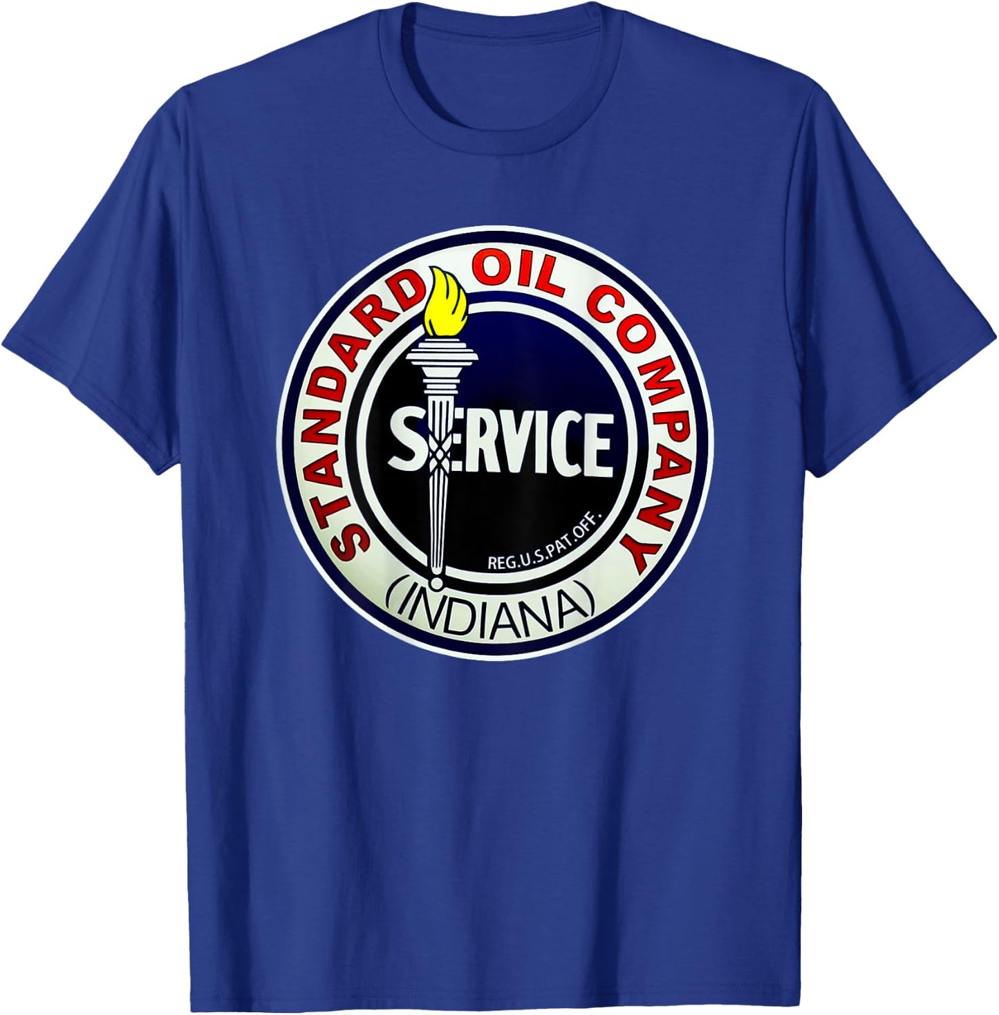 Back Print Only Retro Vintage Gas Station Standard Motor Oil T-Shirt - T-Shirt | Royal