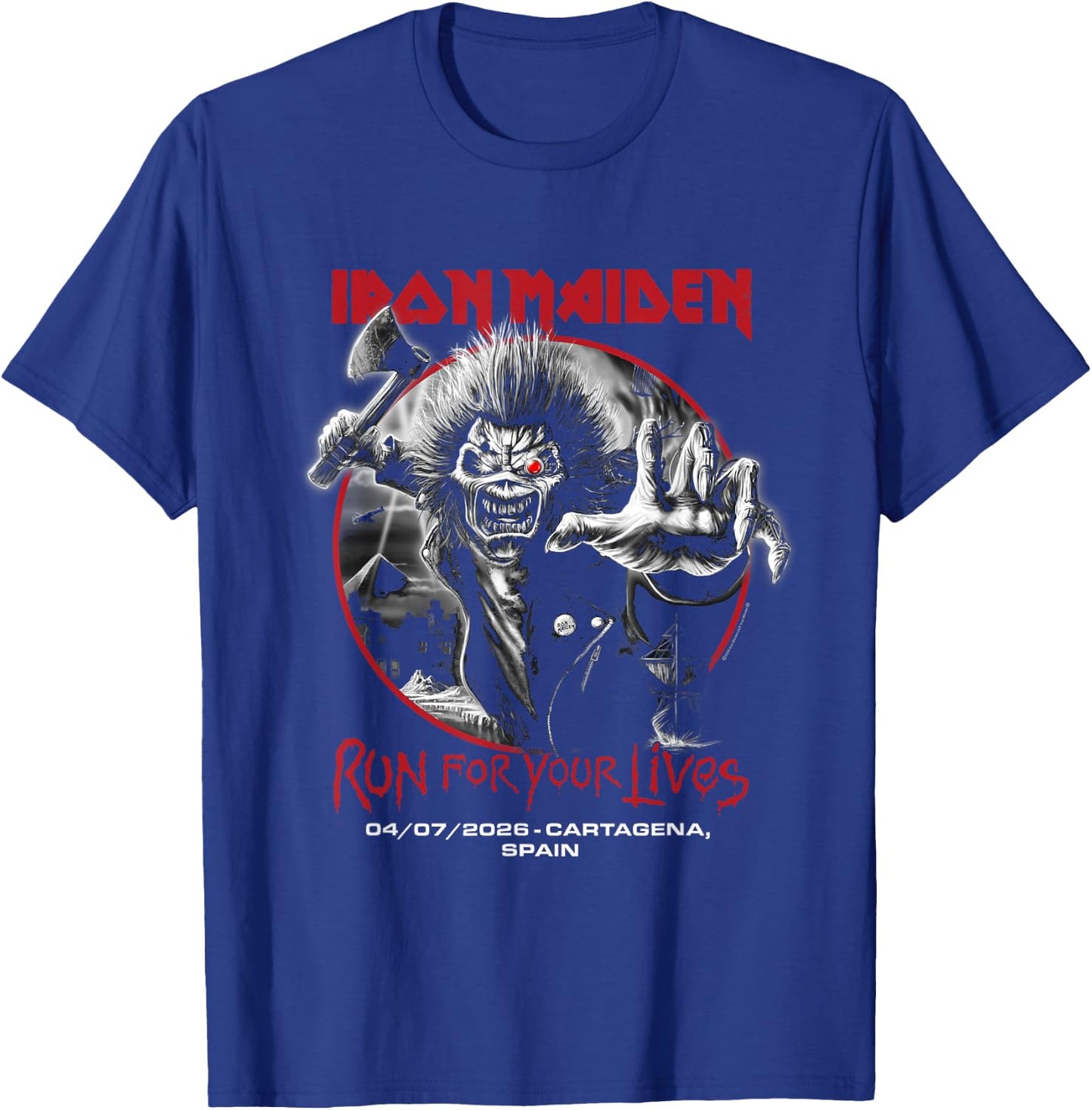 Iron Maiden Run for Your Lives Tour 2026 Cartagena T-Shirt - T-Shirt | Royal