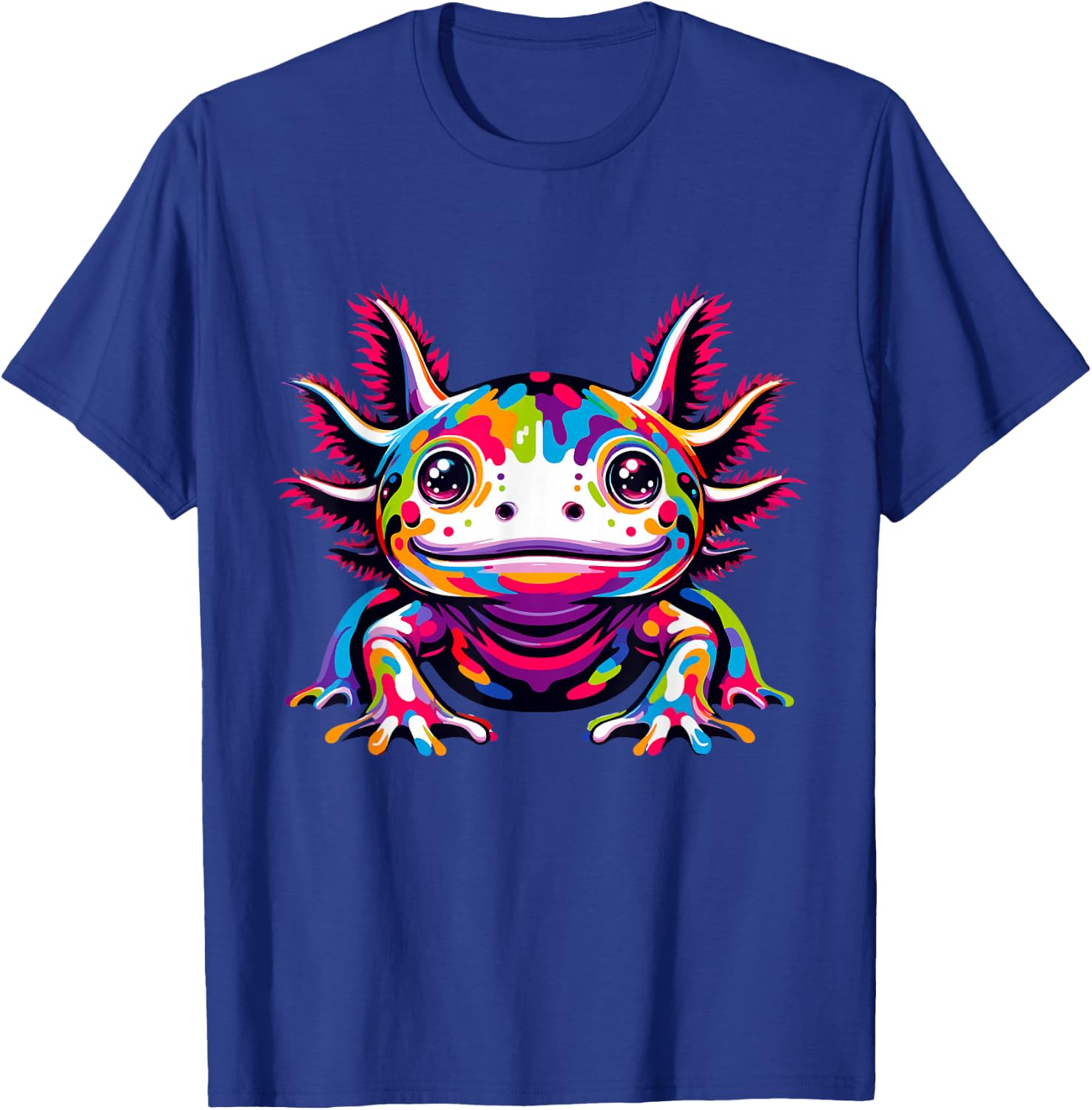 Axolotl rainbow Kawaii colorful love Axolotls herpetologist T-Shirt - T-Shirt | Royal