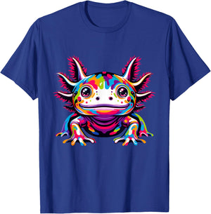 Axolotl rainbow Kawaii colorful love Axolotls herpetologist T-Shirt - T-Shirt | Royal