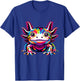 Axolotl rainbow Kawaii colorful love Axolotls herpetologist T-Shirt - T-Shirt | Royal