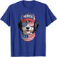 Bernedoodle 4th of July US American Flag Dog Patriotic T-Shirt - T-Shirt | Royal