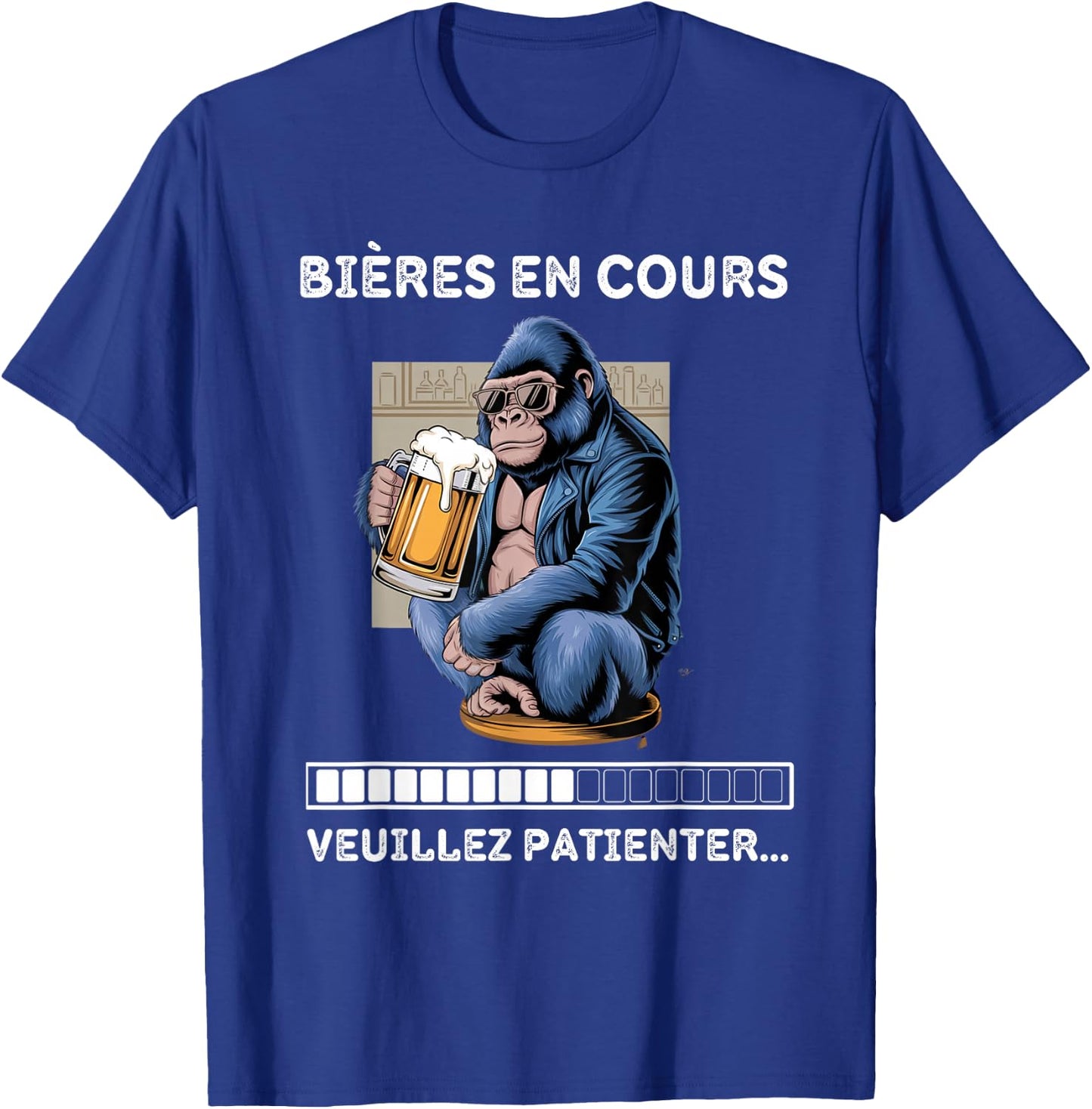 Gift beer aperitif humour man gorilla T-Shirt - T-Shirt | Royal