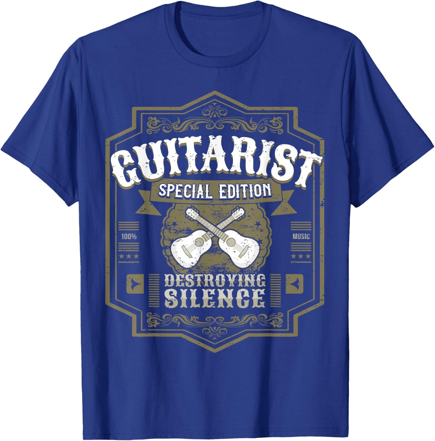 Guitarist Guitar Player Design I Destroying Silence Vintage T-Shirt - T-Shirt | Royal