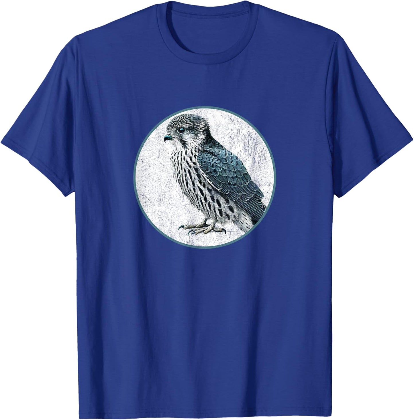Colorful Retro Merlin Bird Design T-Shirt - T-Shirt | Royal