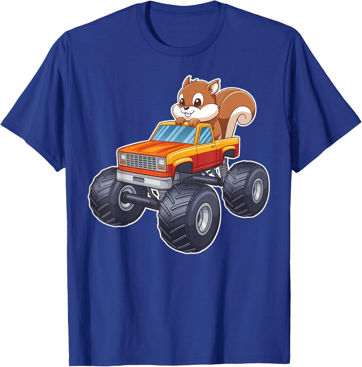 Cute Monster Truck With Squirrel T-Shirt - T-Shirt | Royal