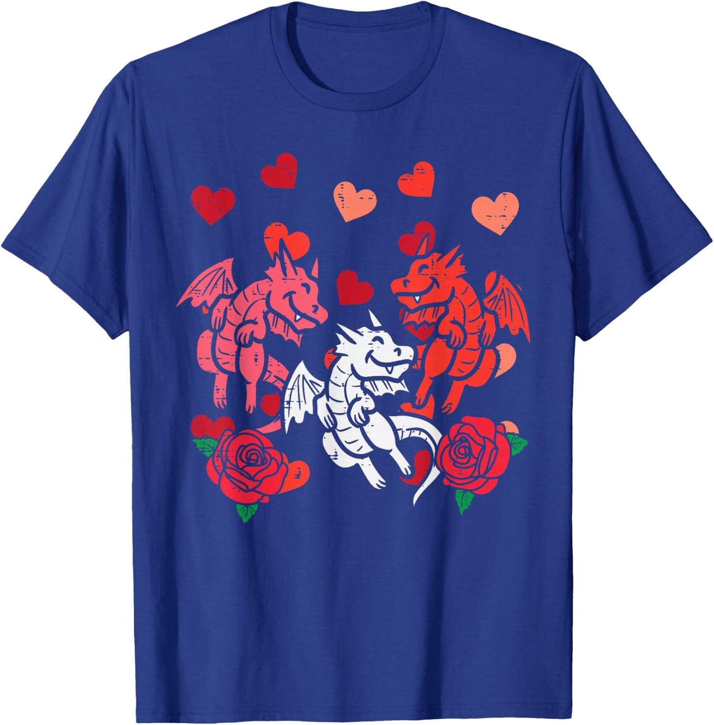 Valentines Day Dragons Hearts Funny Women Girls Kids Toddler T-Shirt - T-Shirt | Royal