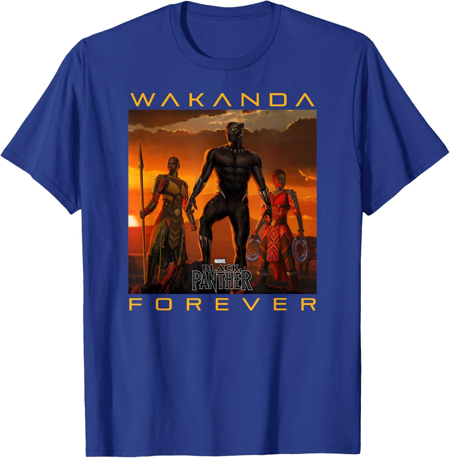 Marvel Black Panther Movie Wakanda Forever Small T-Shirt - T-Shirt | Royal