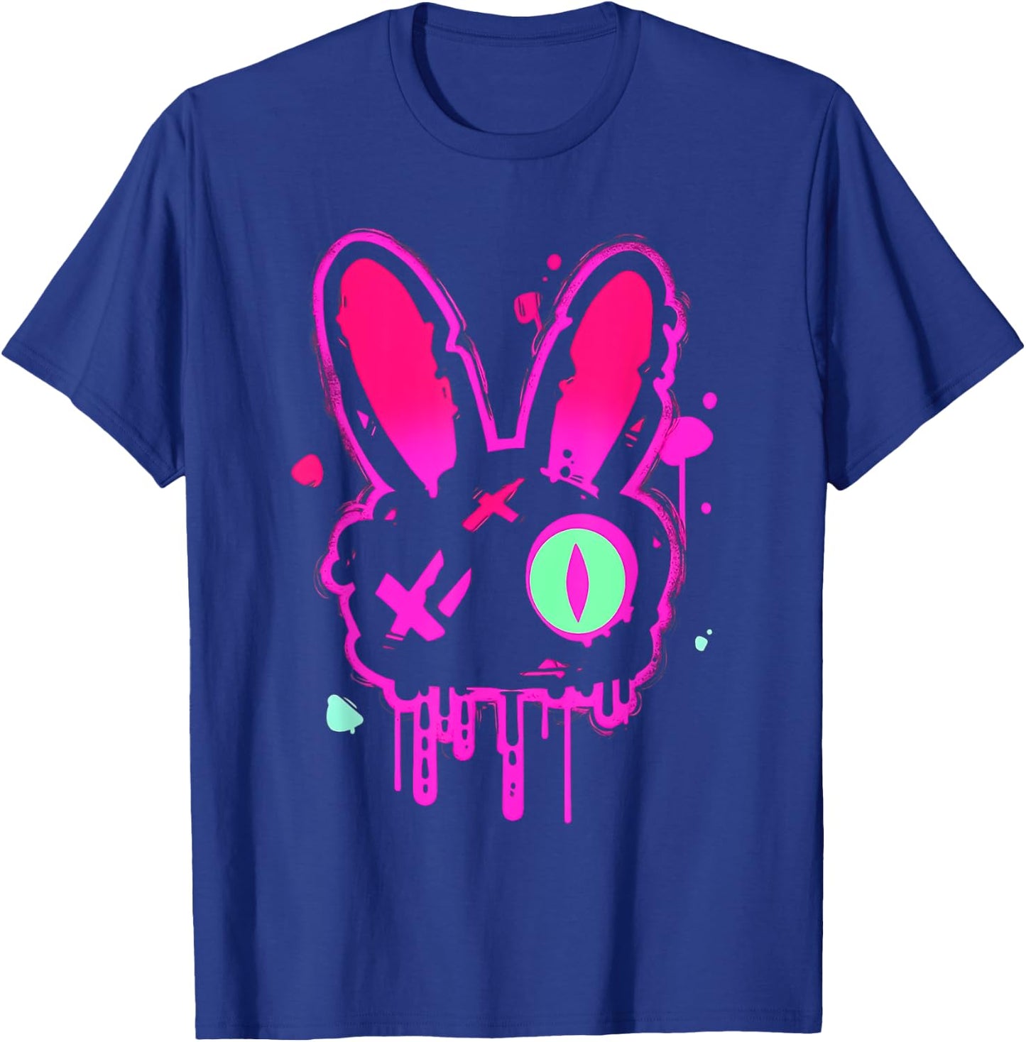 Grunge Graffiti Rabbit | Pastel Goth Punk Edgy Psychedelic T-Shirt - T-Shirt | Royal