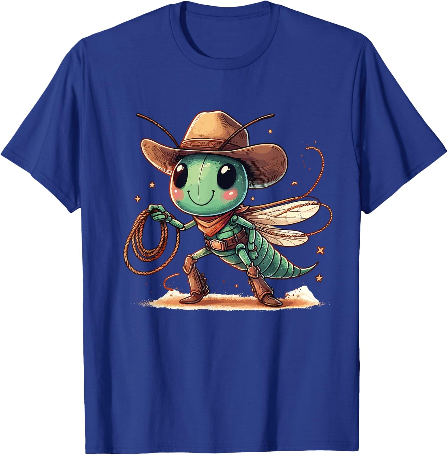 Western Rodeo Cowboy Hat Grasshopper Texas Animals T-Shirt - T-Shirt | Royal