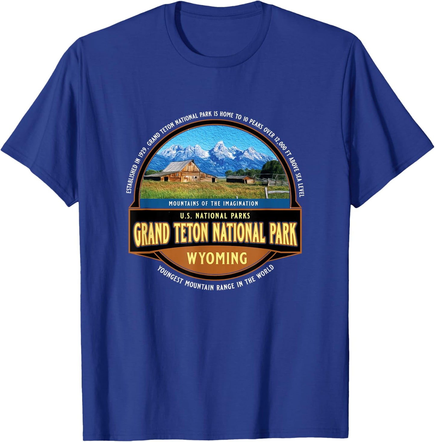 Grand Teton National Park Wyoming USA Mountains Souvenir T-Shirt - T-Shirt | Royal