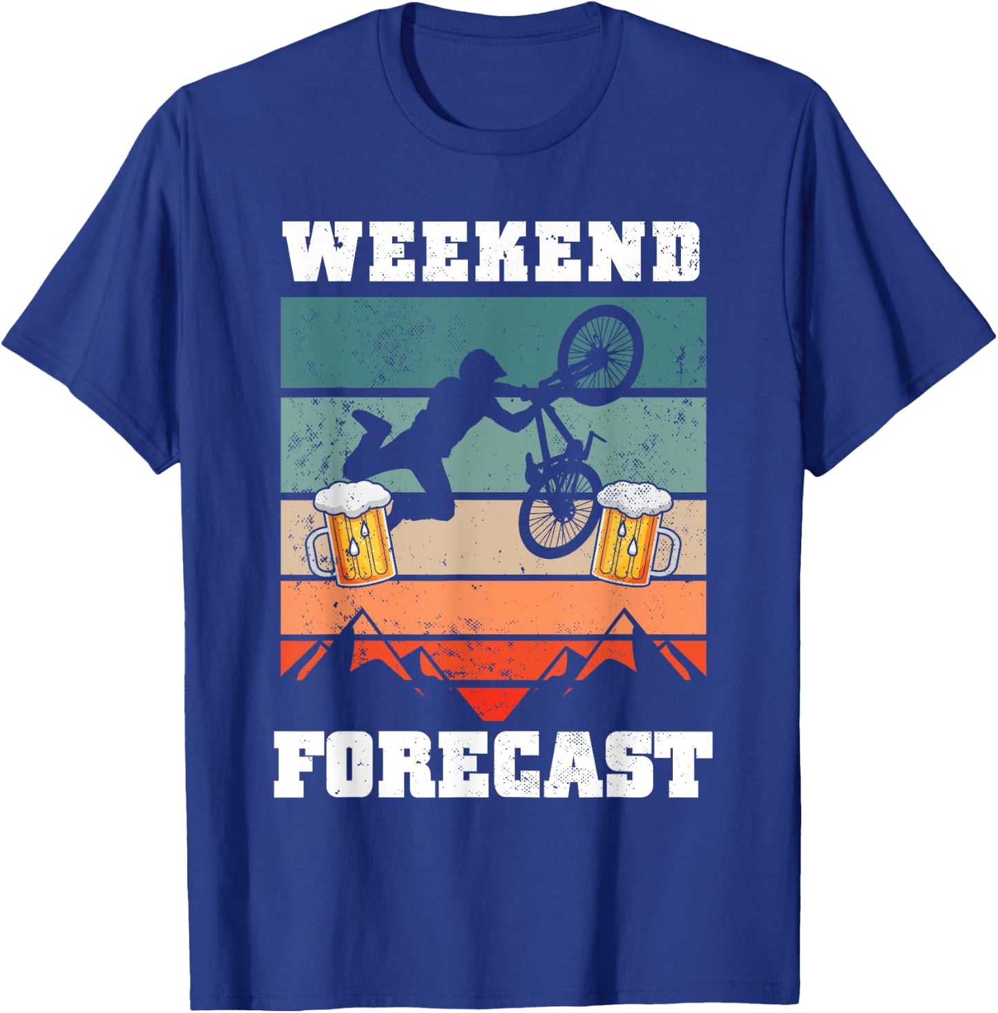Mountain Biking and Beer Funny MTB Gift T-Shirt - T-Shirt | Royal