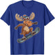 Cool Moose Snowboarding Adventure Graphic T-Shirt - T-Shirt | Royal