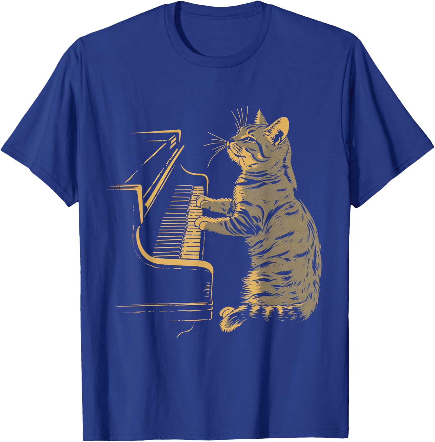 Klavier Katze Lustige Klassische Musik Noten Orchester Pianist T-Shirt - T-Shirt | Royal