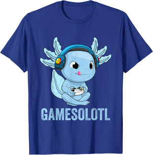 Axolotl Gamer Kawaii Gamer Anime Clothing For Boys T-Shirt - T-Shirt | Royal