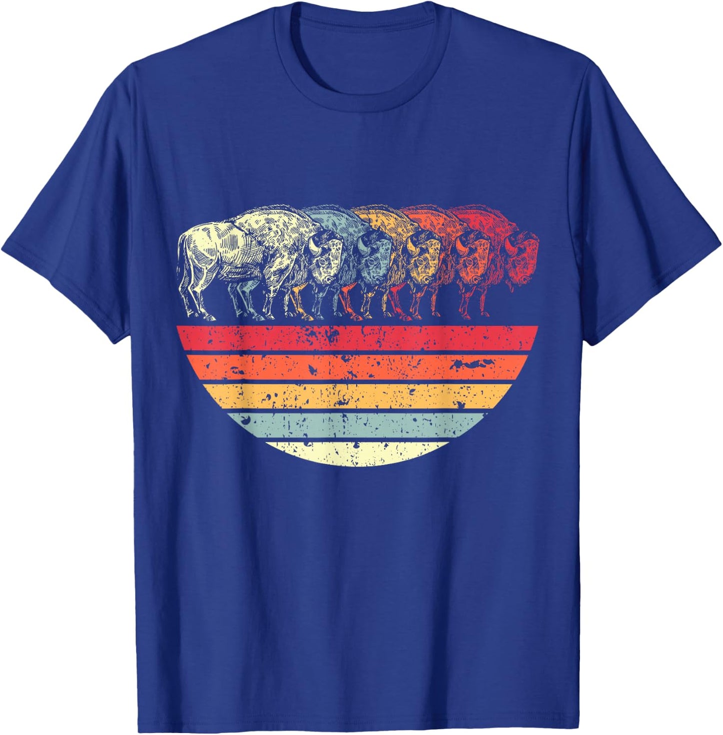 Retro Buffalo T-Shirt - T-Shirt | Royal