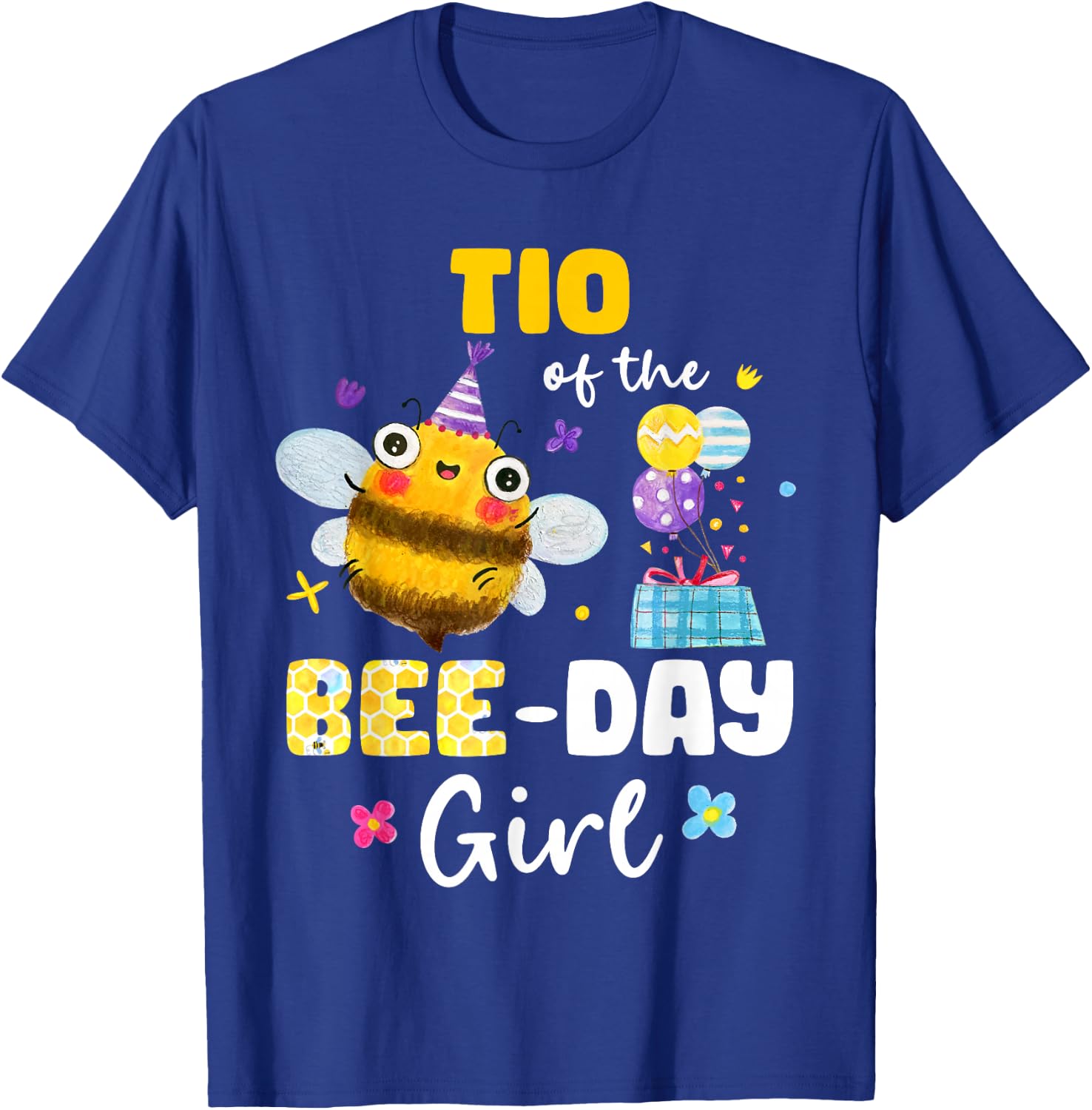 Tio Of Bee-Day Girl Birthday Party Matching Family T-Shirt - T-Shirt | Royal