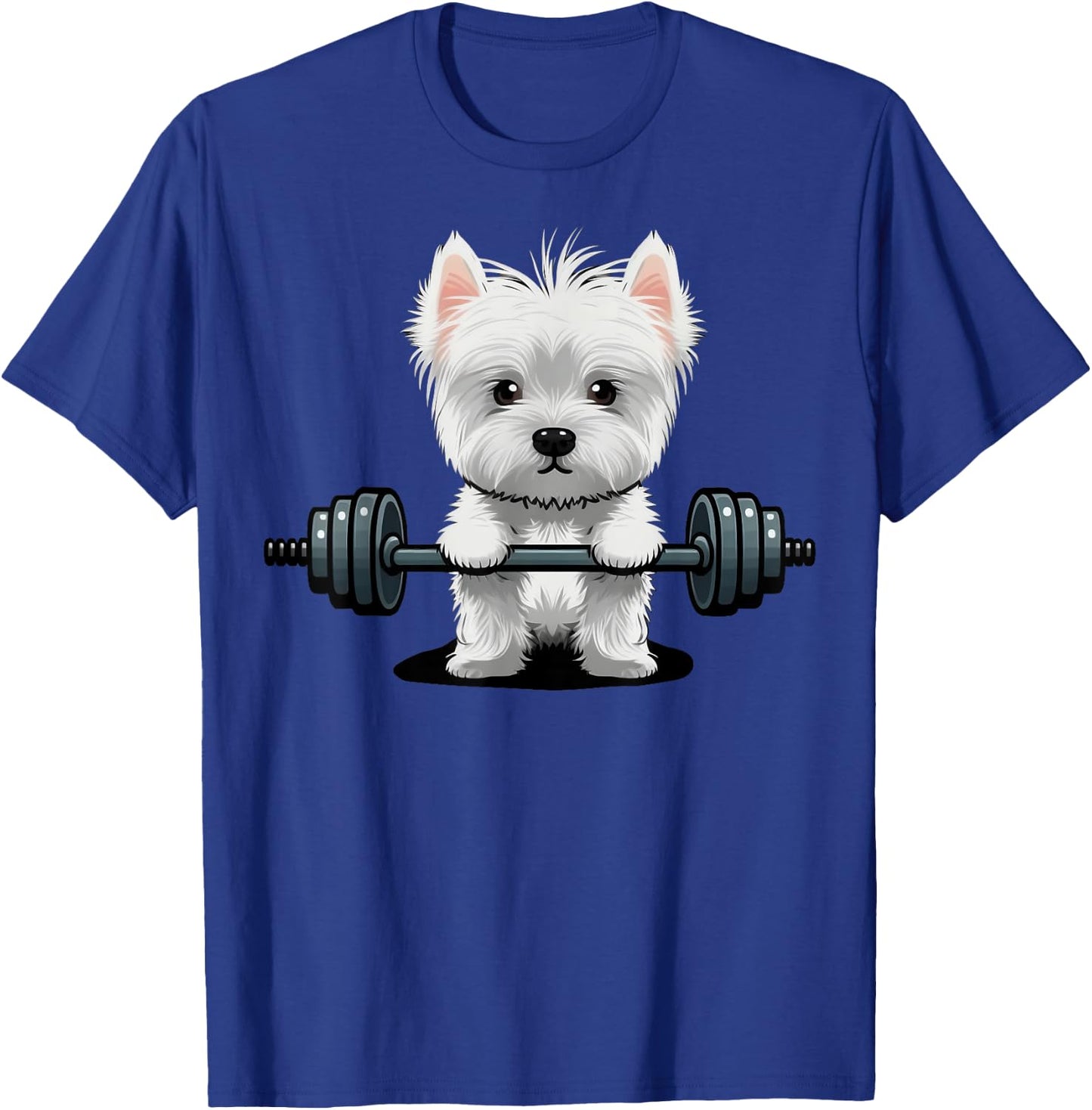 Westie Weightlifting Fitness Gym West Highland White Terrier T-Shirt - T-Shirt | Royal