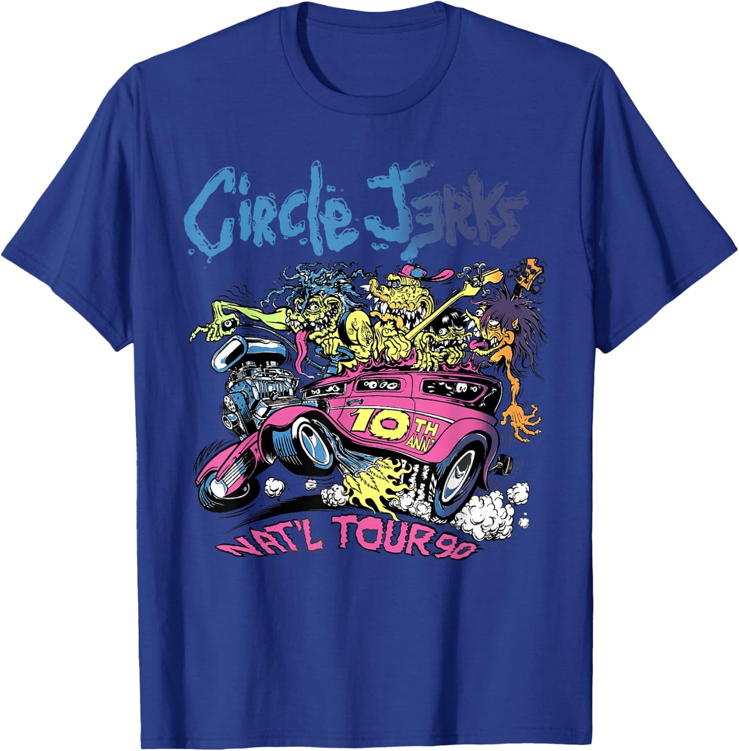 Circle Jerks 91 Tour illustration T-Shirt - T-Shirt | Royal