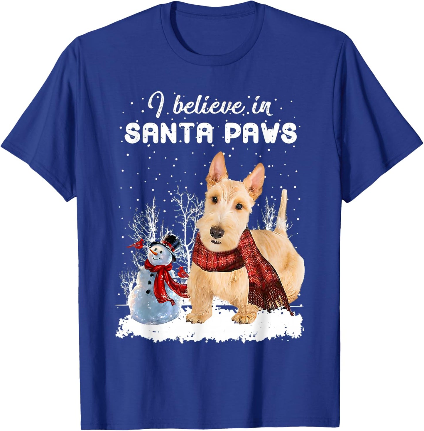 Cute Scottish Terrier Dog Christmas Snowman Christmas Pajama T-Shirt - T-Shirt | Royal