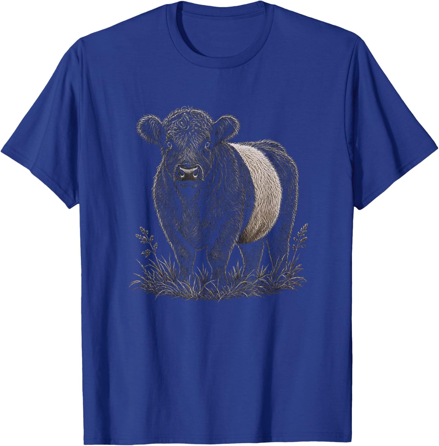 Belted Galloway Cow Graphic Artwork Design T-Shirt - T-Shirt | Royal