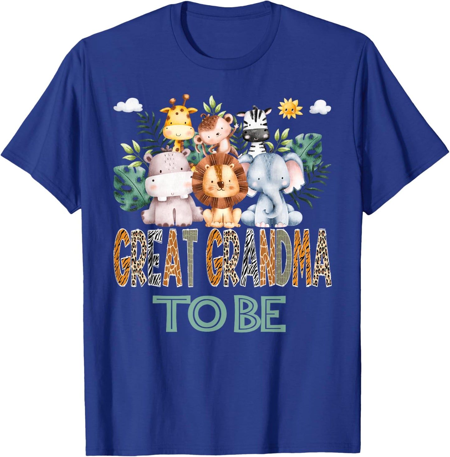 Soon To Be Great Grandma Jungle Animal Safari Gender Reveal T-Shirt - T-Shirt | Royal