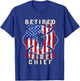 USA flag Retired Fire Chief Firefighter Rank Retirement T-Shirt - T-Shirt | Royal