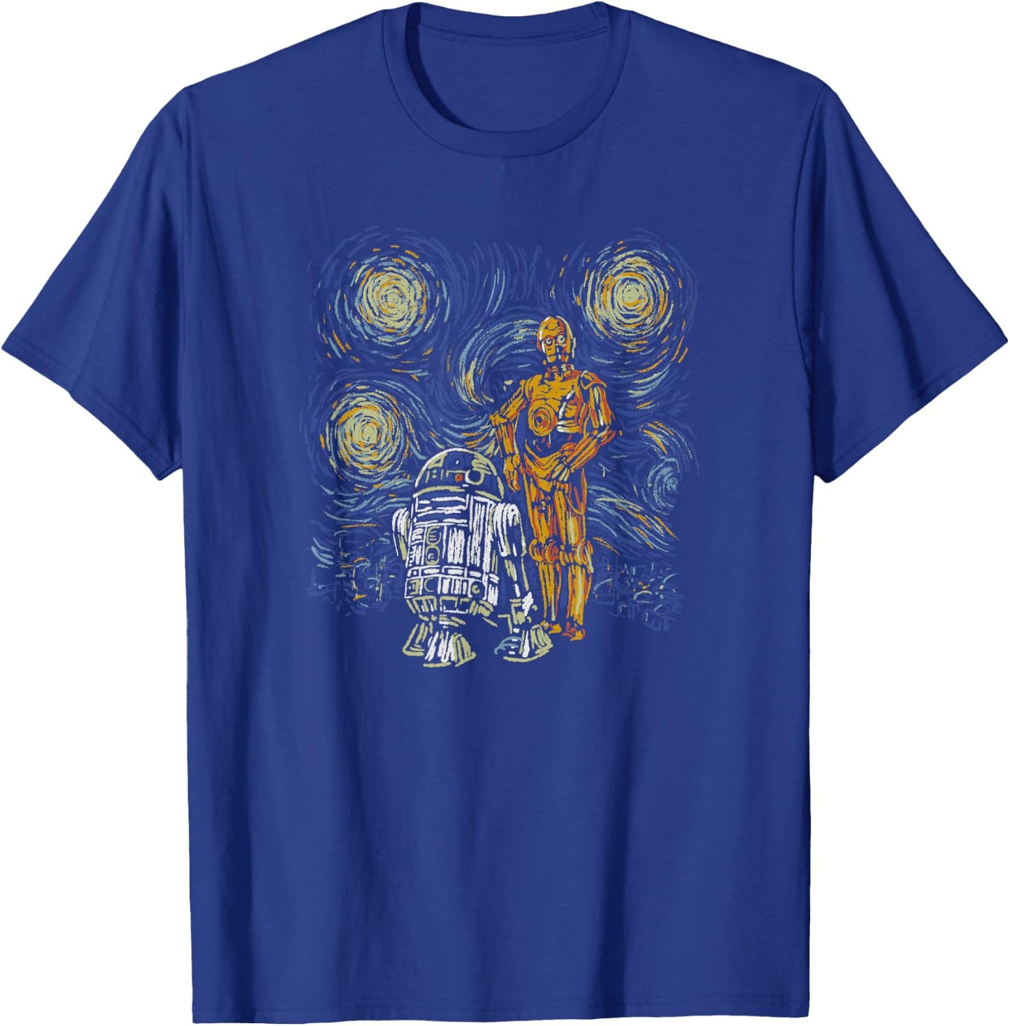 Star Wars Classic Starry Night Vintage R2-D2 & C-3PO T-Shirt - T-Shirt | Royal